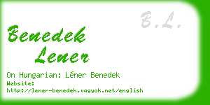 benedek lener business card